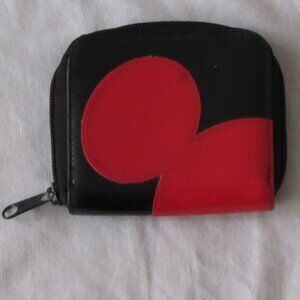Vtg 90s Walt Disney World Mickey Mouse Pleather Zip Around Mini Wallet